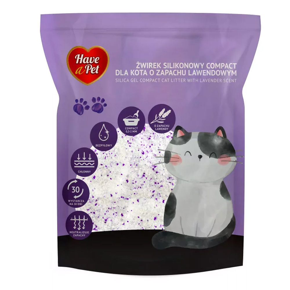 HAVE A PET Żwirek silikonowy dla kota Lawenda Silica Gel Compact 3x3,8L